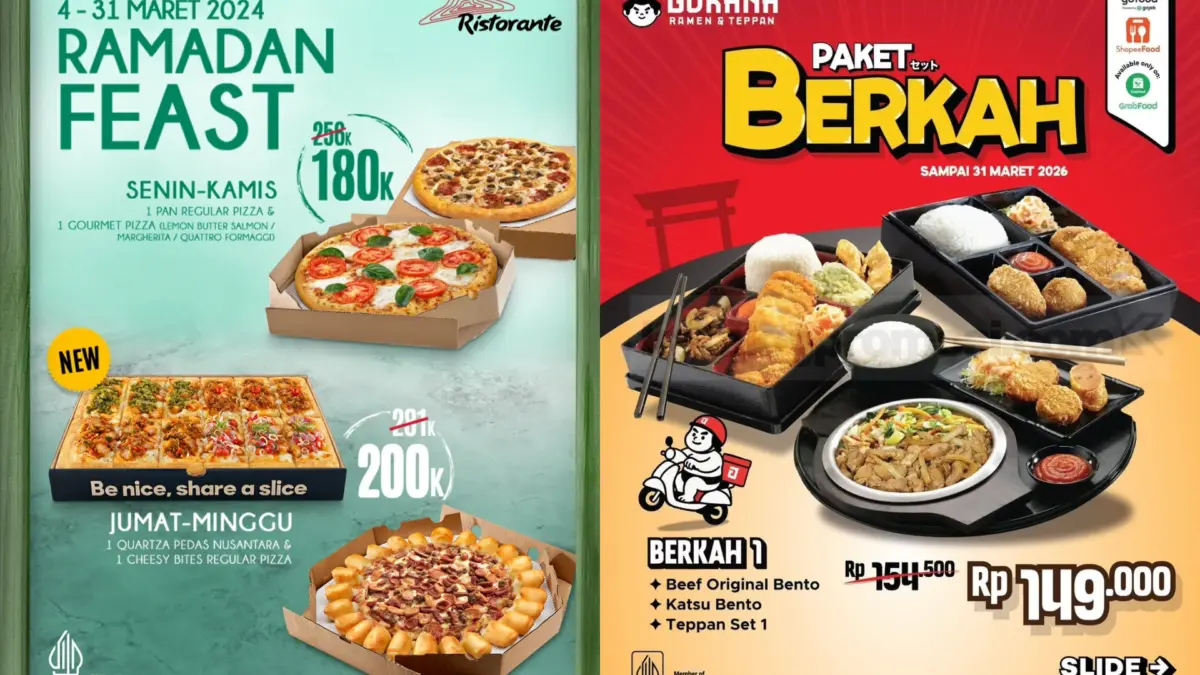 Promo Makanan Hari Ini Terbaru 2026, Diskon Pizza Hut, Domino’s, Yoshinoya hingga Gokana Promo Makanan Hari Ini Terbaru 2026, Diskon Pizza Hut, Domino’s, Yoshinoya hingga Gokana
