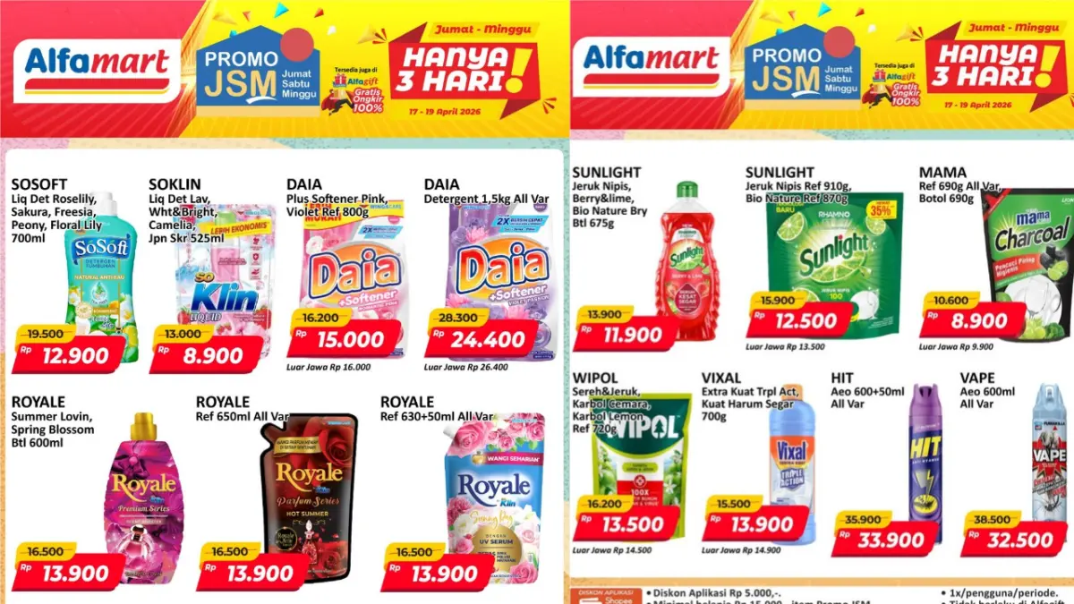 Belanja Hemat! Ini Daftar Promo Alfamart Akhir Pekan 17-19 April