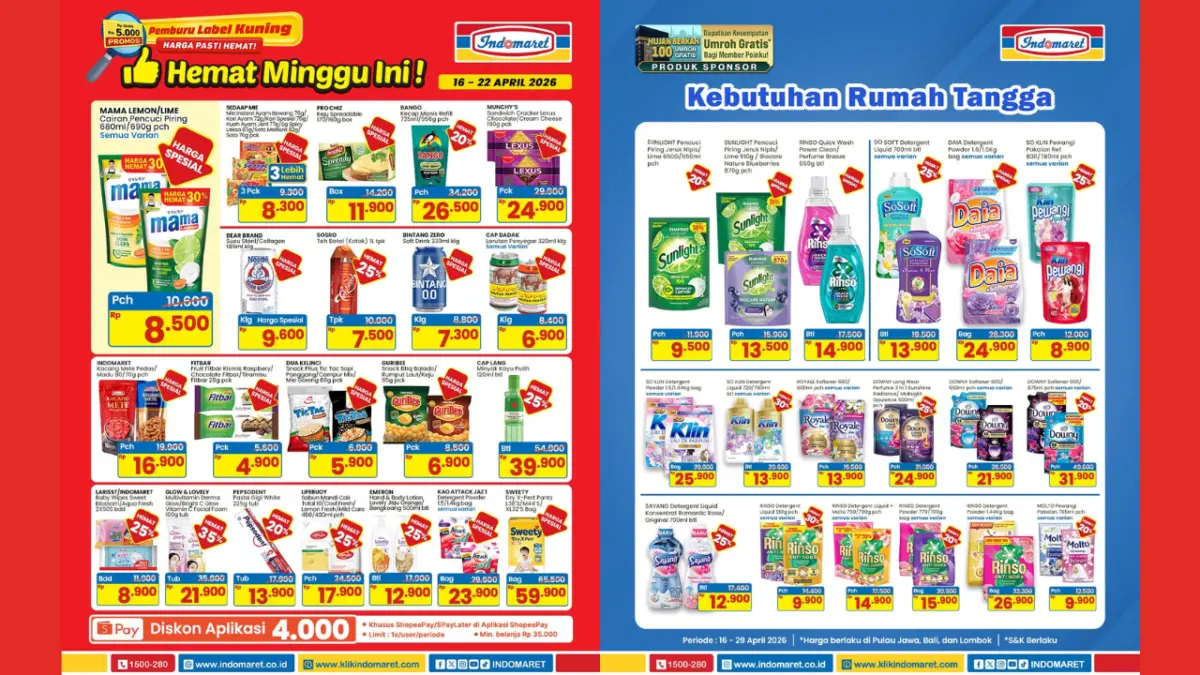 Promo Indomaret 20-26 April 2026: Diskon Besar Kebutuhan Rumah Tangga dan Harian