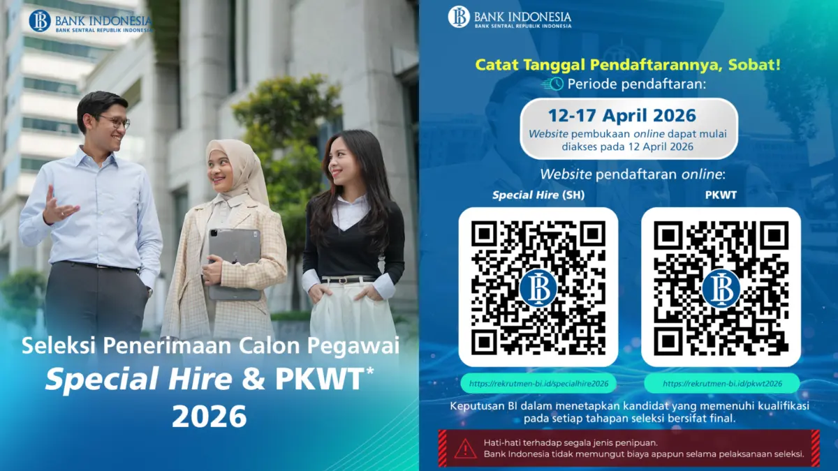 Rekrutmen Bank Indonesia 2026, Cek Daftar Posisi dan Link Pendaftaran Resmi