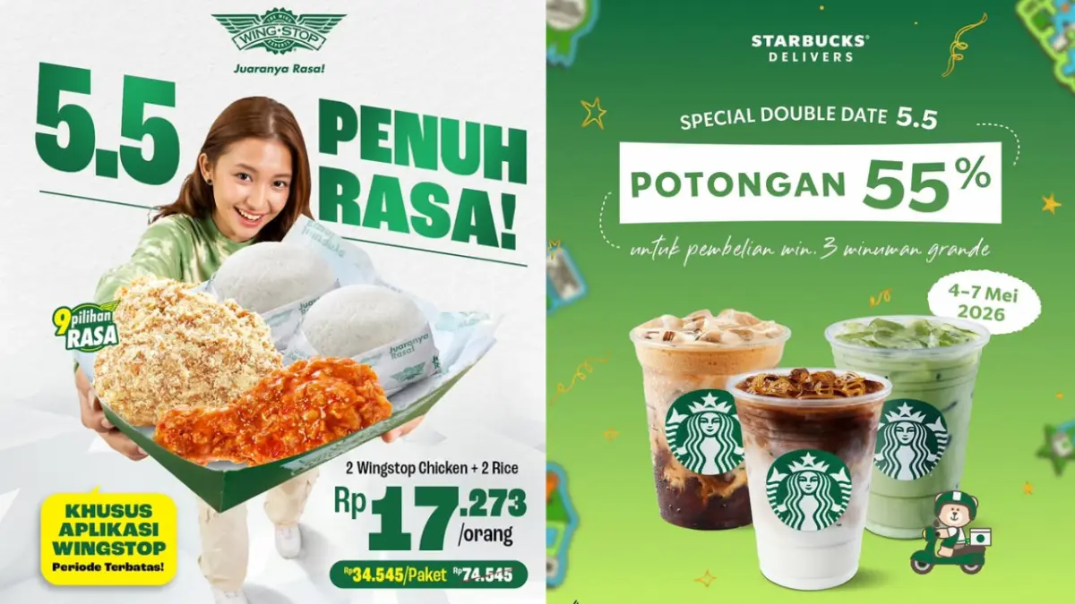 Promo 5.5 Mei 2026: Makan Hemat di HokBen, Subway, Chatime, dan Lainnya