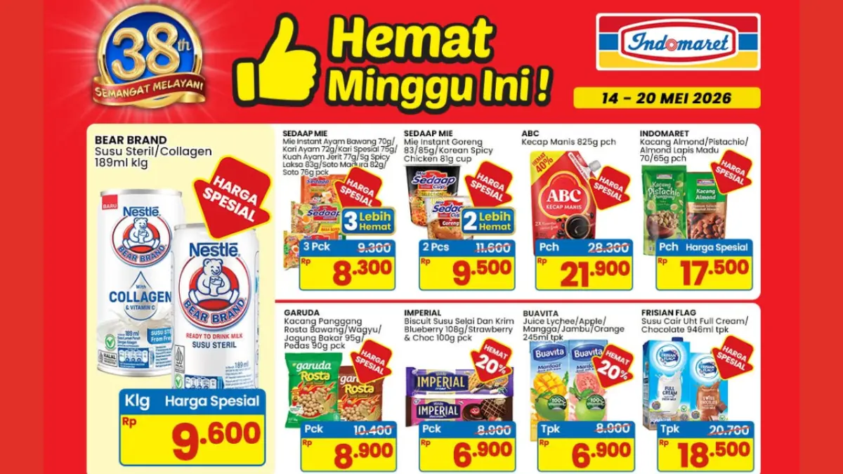 Promo Indomaret Minggu Ini 18-24 Mei 2026, Diskon Susu hingga Deterjen Promo Indomaret Minggu Ini 18-24 Mei 2026, Diskon Susu hingga Deterjen