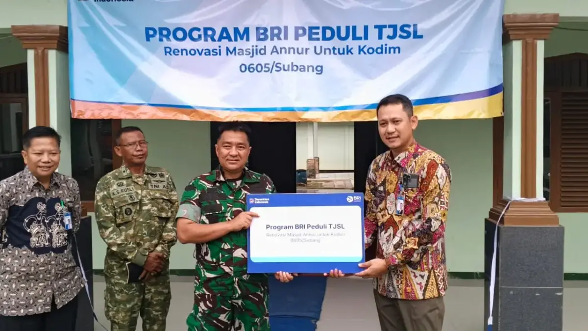 Perkokoh Sinergi, BRI dan Kodim 0605/Subang Resmikan Renovasi Masjid Annur BRI TJSL