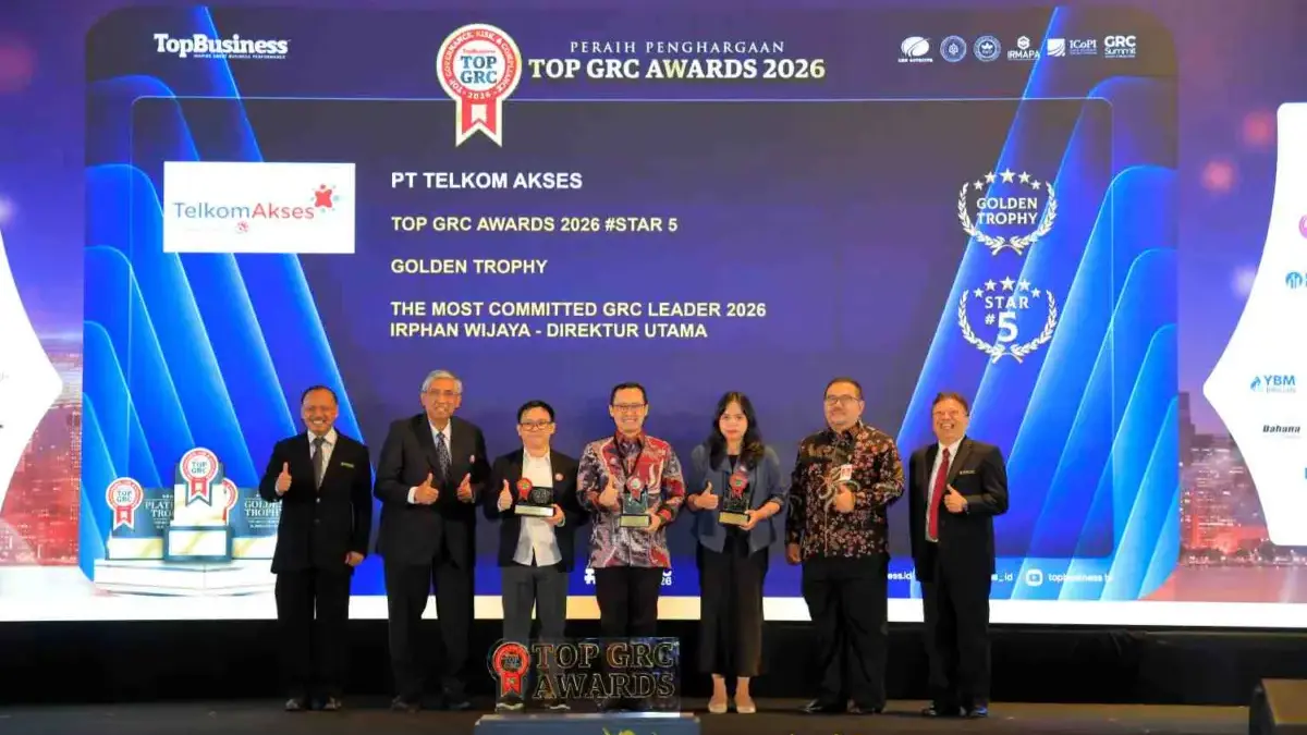 Raih Golden Trophy dan The Most Committed GRC Leader 2026, Telkom Akses Perkuat Tata Kelola, Manajemen Risiko TOP GRC Awards 2026